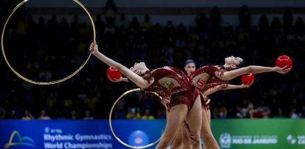 Brasil anima torcida ao som de “Evidências” e obtém 27,850 na estreia do conjunto no Mundial de Ginástica Rítmica - Imagem do artigo original