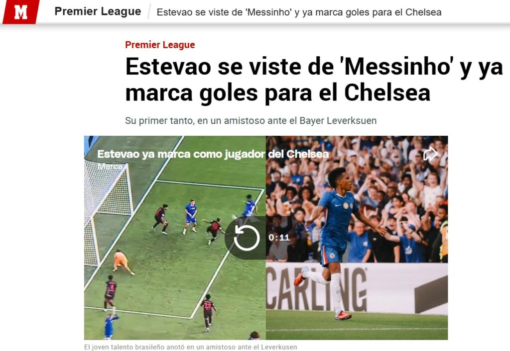 Estêvão marca na primeira partida pelo Chelsea e recebe destaque da imprensa europeia